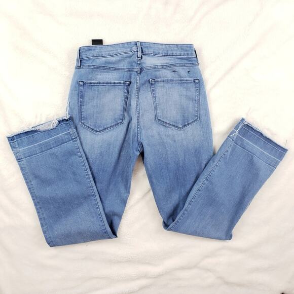 3X1 NYC Cropped Jeans Women 26 Baby Boot Fray Hem Distressed Light Blue Denim - Picture 6 of 10